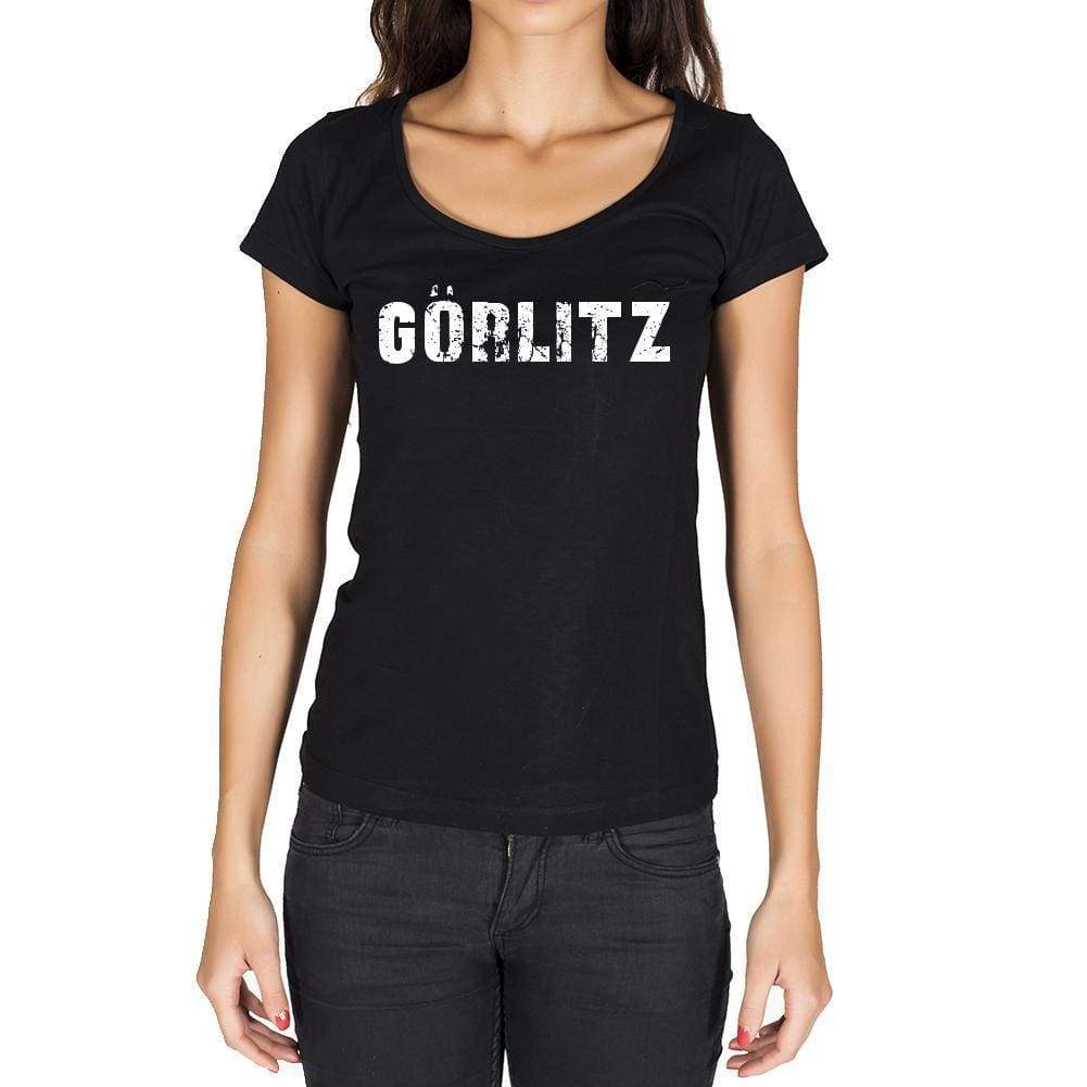 Görlitz German Cities Black Womens Short Sleeve Round Neck T-Shirt 00002 - Casual