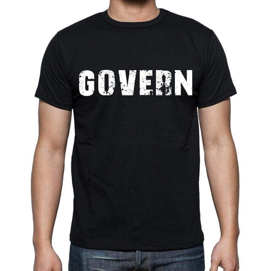 Govern White Letters Mens Short Sleeve Round Neck T-Shirt 00007