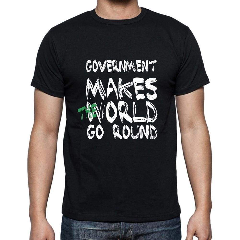 Government World Goes Round Mens Short Sleeve Round Neck T-Shirt 00082 - Black / S - Casual