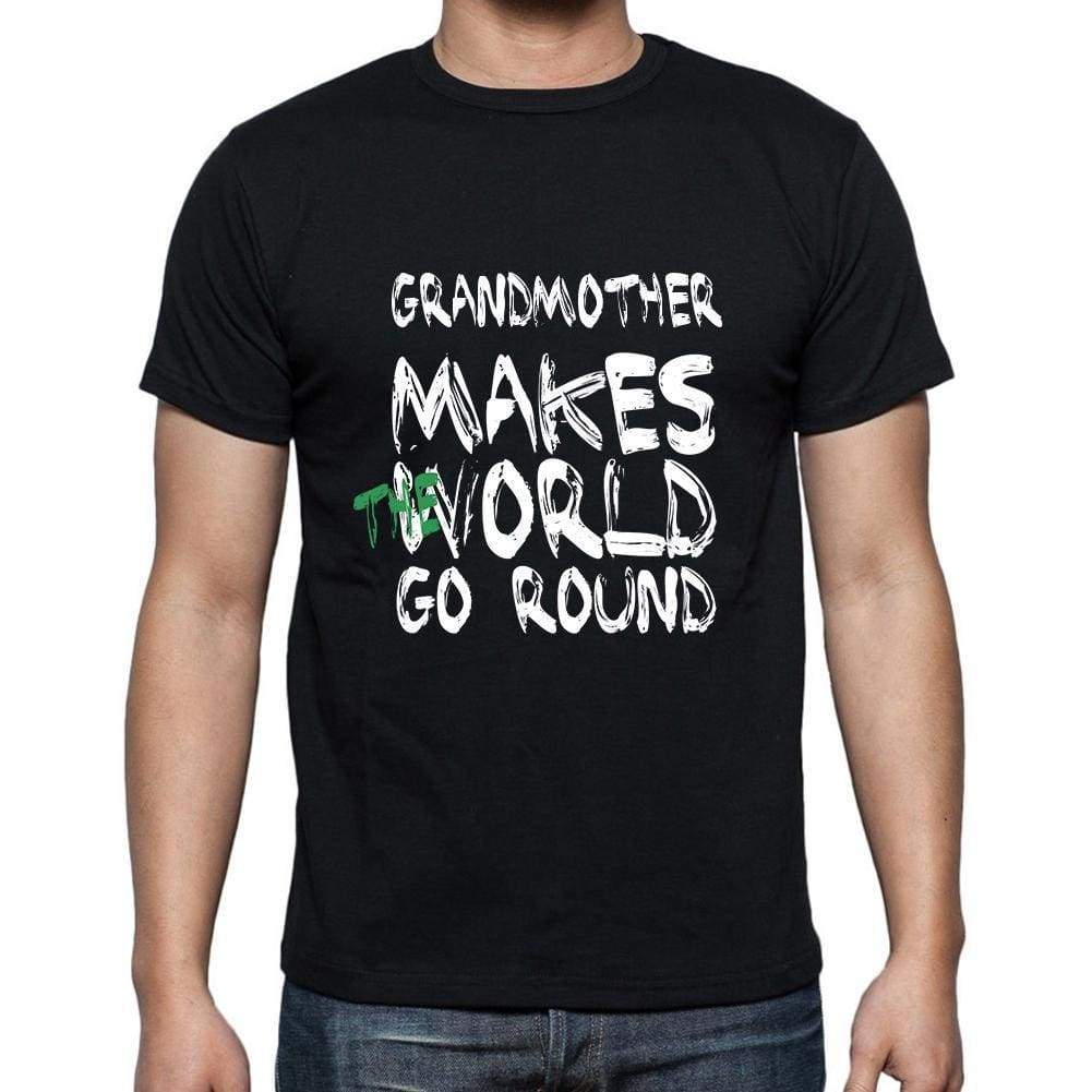 Grandmother World Goes Round Mens Short Sleeve Round Neck T-Shirt 00082 - Black / S - Casual