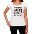 grandmother, World Goes Round, Women's Short Sleeve Round White T-shirt 00083