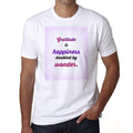 Gratitude is happiness doubled by wonder, Men's White tee, 100% Cotton 00169