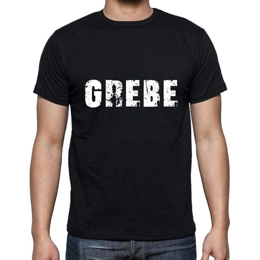 Grebe Mens Short Sleeve Round Neck T-Shirt 5 Letters Black Word 00006 - Casual
