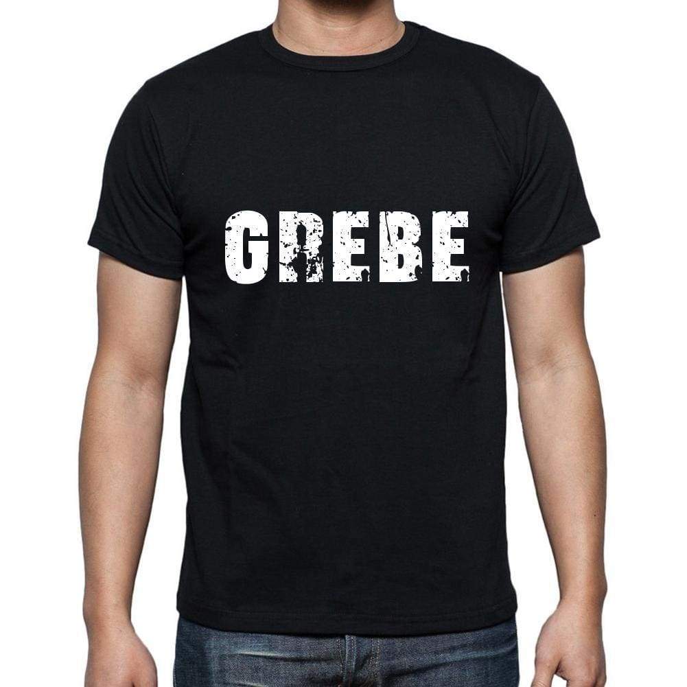 Grebe Mens Short Sleeve Round Neck T-Shirt 5 Letters Black Word 00006 - Casual