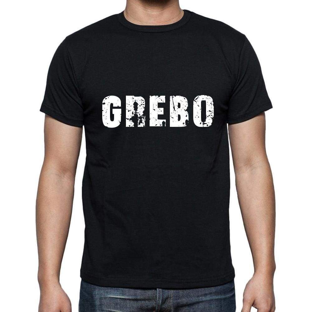 Grebo Mens Short Sleeve Round Neck T-Shirt 5 Letters Black Word 00006 - Casual