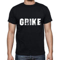grike Men's Short Sleeve Round Neck T-shirt , 5 letters Black , word 00006