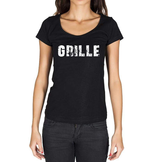 Grille French Dictionary Womens Short Sleeve Round Neck T-Shirt 00010 - Casual