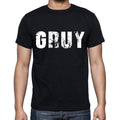 gruy Men's Short Sleeve Round Neck T-shirt , 4 letters Black