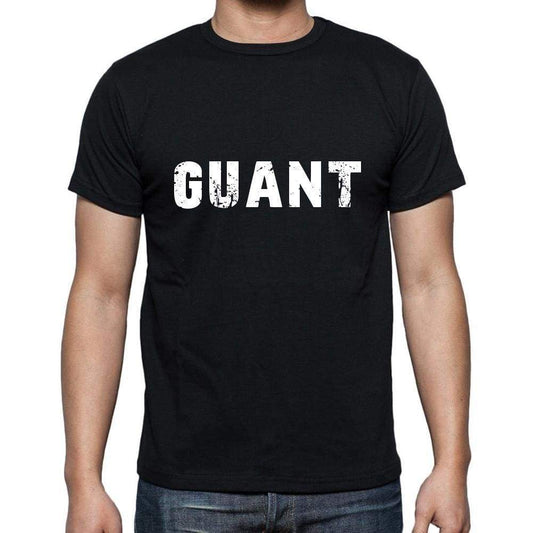 Guant Mens Short Sleeve Round Neck T-Shirt 5 Letters Black Word 00006 - Casual