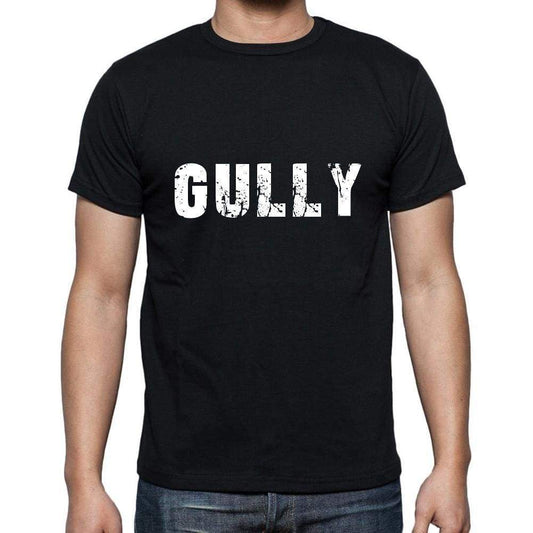 Gully Mens Short Sleeve Round Neck T-Shirt 5 Letters Black Word 00006 - Casual