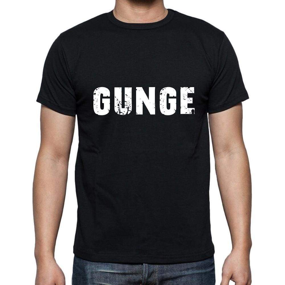 Gunge Mens Short Sleeve Round Neck T-Shirt 5 Letters Black Word 00006 - Casual