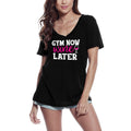 ULTRABASIC Women's Novelty T-Shirt Gym Now Wine Later - Funny Quote