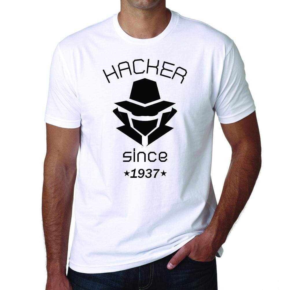 Hacker 1937 Mens Short Sleeve Round Neck T-Shirt 00087 - White / S - Casual