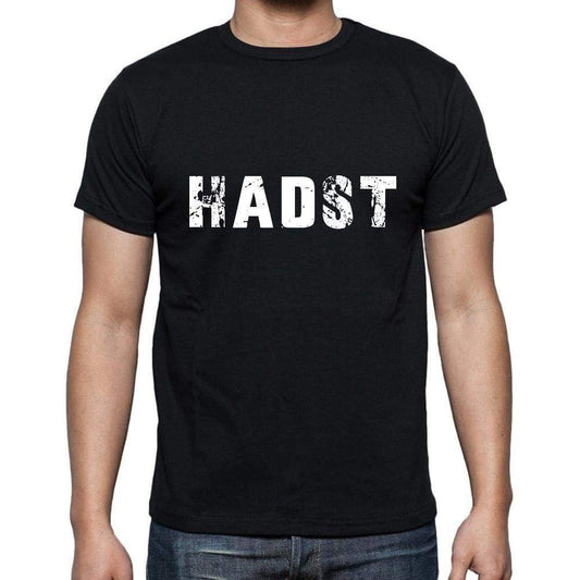 Hadst Mens Short Sleeve Round Neck T-Shirt 5 Letters Black Word 00006 - Casual