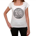 Half Dollar USA Women's Short Sleeve Round Neck T-shirt 00111