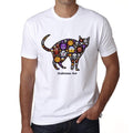 Halloween Cat Tshirt, Men's tee, White, 100% Cotton 00186