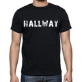 hallway , white letters, Men's Short Sleeve Round Neck T-shirt 00007