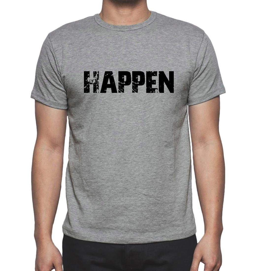 Happen Grey Mens Short Sleeve Round Neck T-Shirt 00018 - Grey / S - Casual