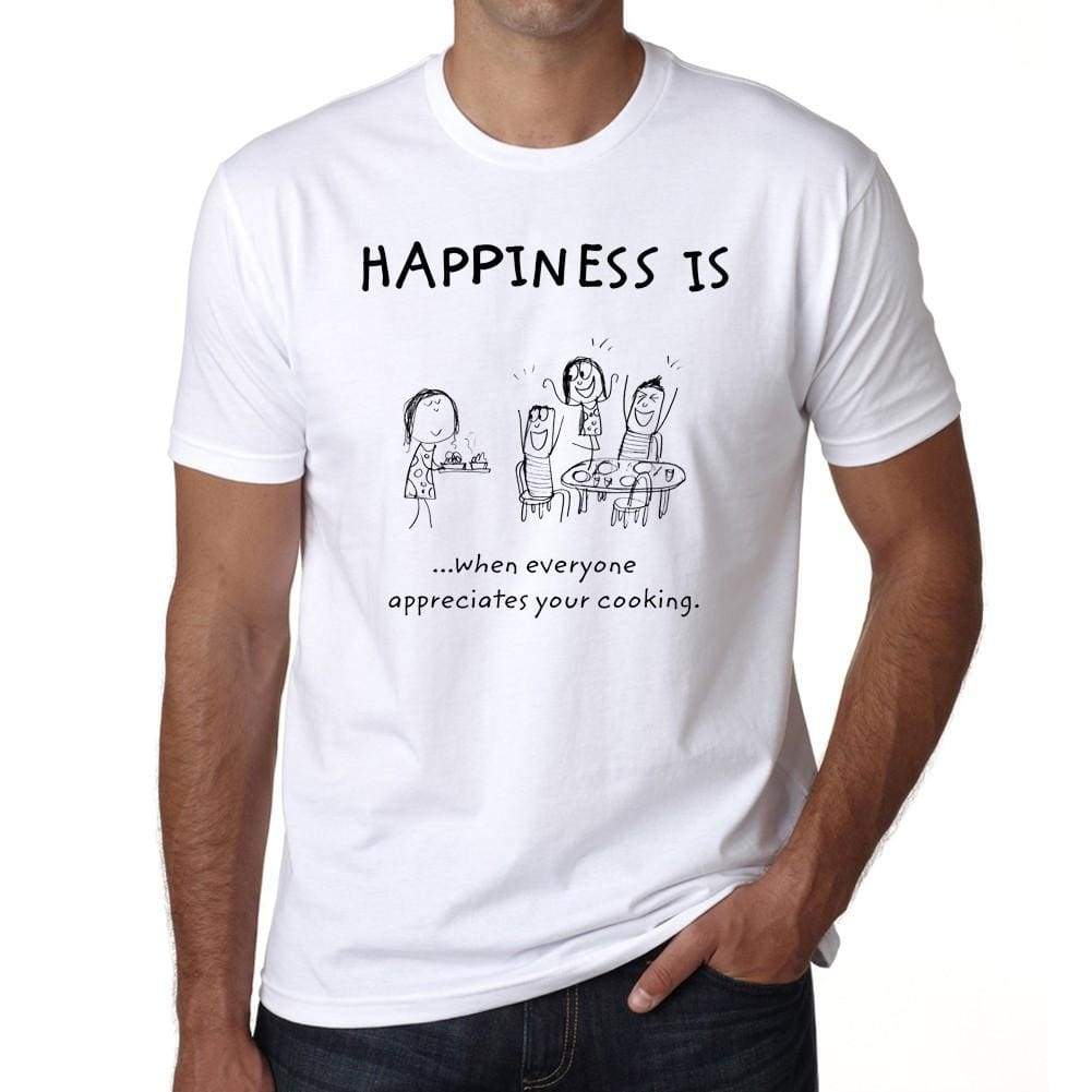 Happiness Is When Everyone Mens White Tee 100% Cotton 00169