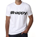happy Hashtag Men's Short Sleeve Round Neck T-shirt 00076