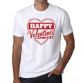 Happy Valentine's Day Heart Men's tee, White, 100% Cotton 00156
