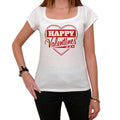Happy Valentine's Day Heart, Tshirt, White Women's T-shirt 00157