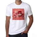 Happy Valentine's Teddy Bears Heart Men's tee, White, 100% Cotton 00156
