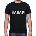 haram Men's Short Sleeve Round Neck T-shirt , 5 letters Black , word 00006