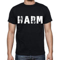 harm , white letters, Men's Short Sleeve Round Neck T-shirt 00007