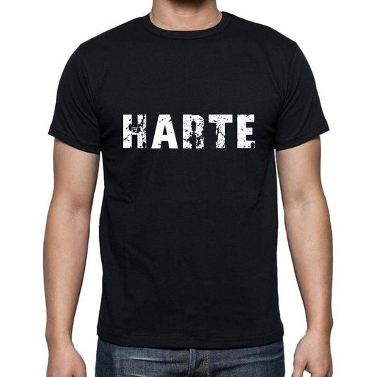 Harte Mens Short Sleeve Round Neck T-Shirt 5 Letters Black Word 00006 - Casual