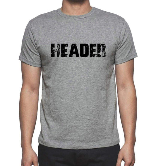 Header Grey Mens Short Sleeve Round Neck T-Shirt 00018 - Grey / S - Casual