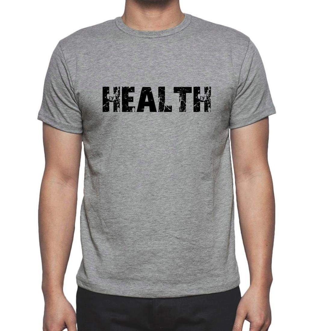 Health Grey Mens Short Sleeve Round Neck T-Shirt 00018 - Grey / S - Casual
