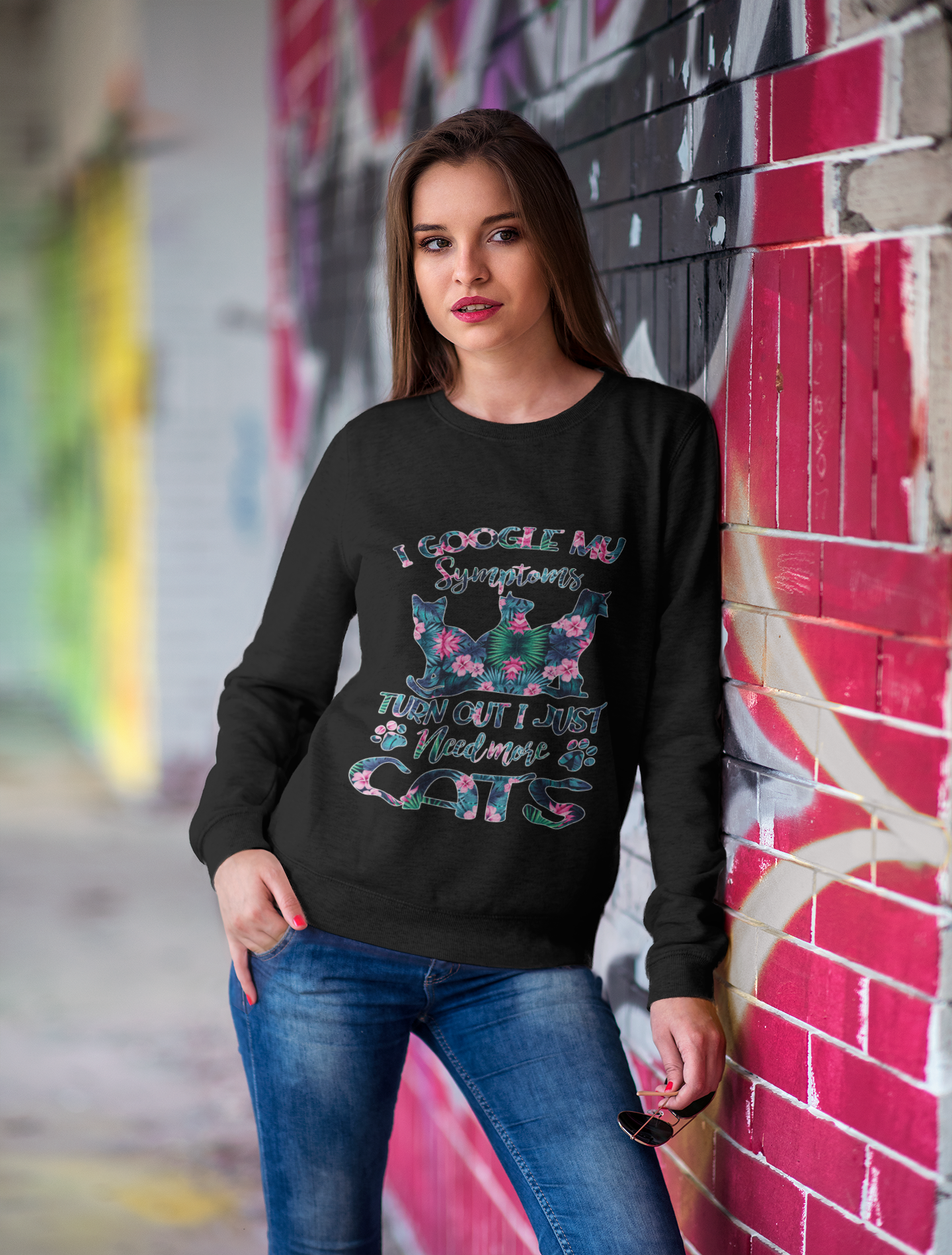 ULTRABASIC Women's Sweatshirt Need More Cats - Sully For Cat Lovers - Cat Paws