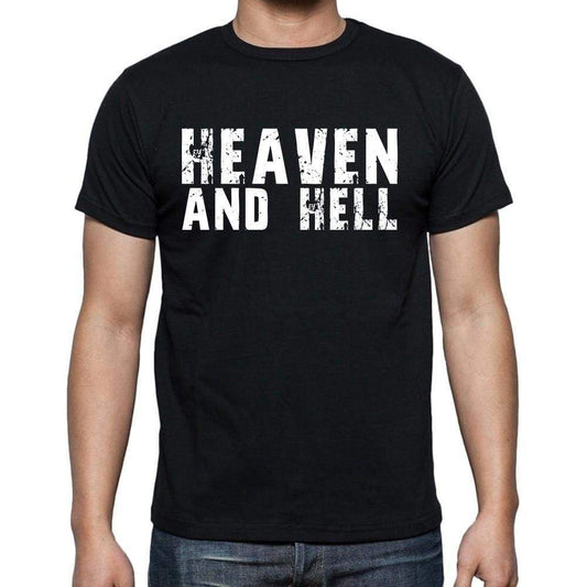 Heaven And Hell White Letters Mens Short Sleeve Round Neck T-Shirt 00007