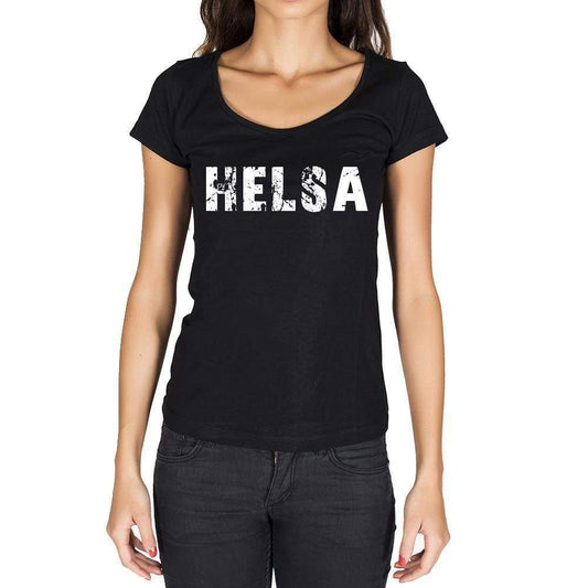 Helsa German Cities Black Womens Short Sleeve Round Neck T-Shirt 00002 - Casual