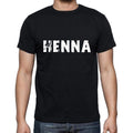 henna Men's Short Sleeve Round Neck T-shirt , 5 letters Black , word 00006