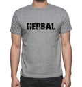 HERBAL, Grey, Men's Short Sleeve Round Neck T-shirt 00018