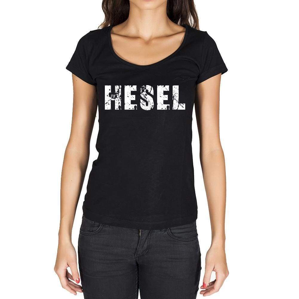 Hesel German Cities Black Womens Short Sleeve Round Neck T-Shirt 00002 - Casual
