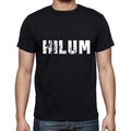 hilum Men's Short Sleeve Round Neck T-shirt , 5 letters Black , word 00006