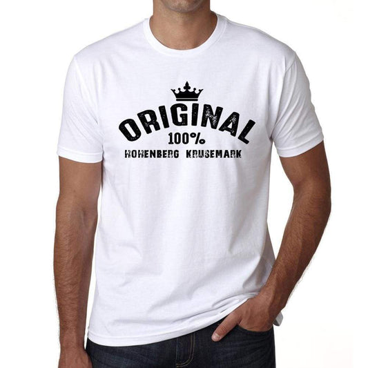 Hohenberg Krusemark 100% German City White Mens Short Sleeve Round Neck T-Shirt 00001 - Casual