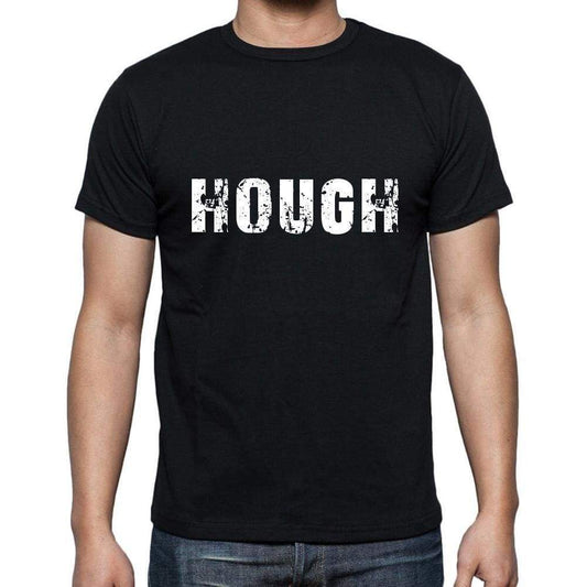 Hough Mens Short Sleeve Round Neck T-Shirt 5 Letters Black Word 00006 - Casual