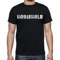 household Men's Short Sleeve Round Neck T-shirt , Black T-shirt EN