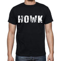 howk Herren Kurzarm-T-Shirt mit Rundhalsausschnitt, 4 Buchstaben Schwarz