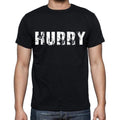 hurry , white letters, Men's Short Sleeve Round Neck T-shirt 00007