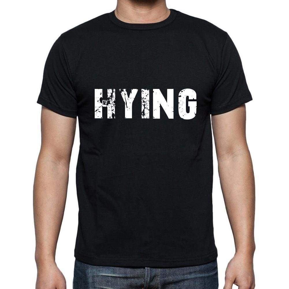 Hying Mens Short Sleeve Round Neck T-Shirt 5 Letters Black Word 00006 - Casual