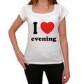 I love evening, Women's Short Sleeve Round Neck T-shirt 00037