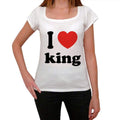 I love king, Women's Short Sleeve Round Neck T-shirt 00037