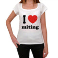 I love miting, Women's Short Sleeve Round Neck T-shirt 00037