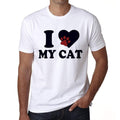 I Love My Cat Tshirt, Men's tee, White, 100% Cotton 00186