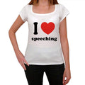 I love speeching, Women's Short Sleeve Round Neck T-shirt 00037